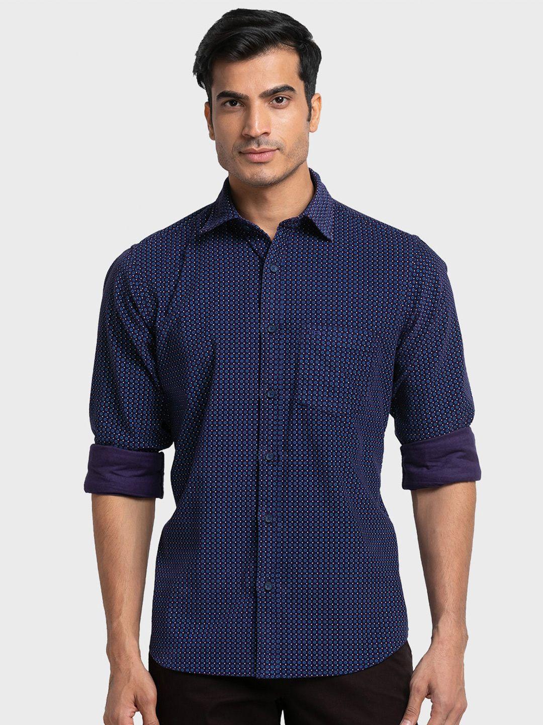 colorplus men micro ditsy printed cotton casual shirt