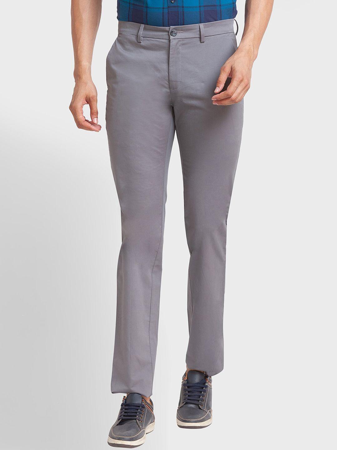 colorplus men mid rise plain trousers