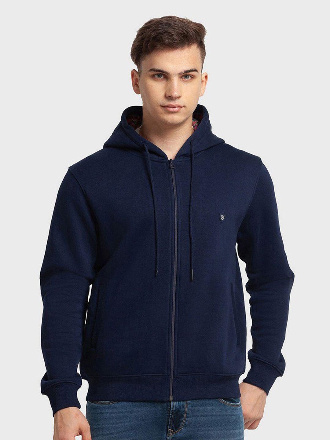 colorplus men navy blue hooded sweatshirt
