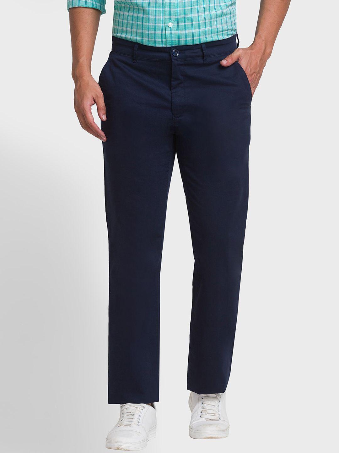 colorplus men navy blue trousers