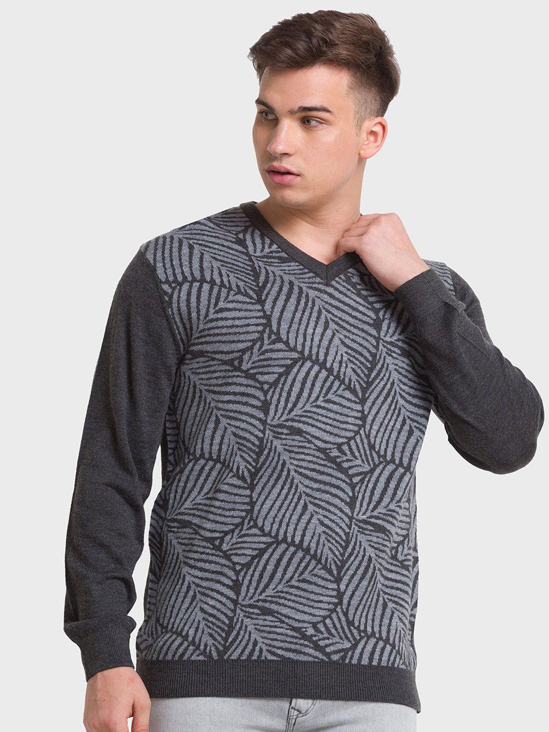 colorplus men printed floral wool pullover