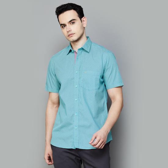 colorplus men printed regular fit casual shirt