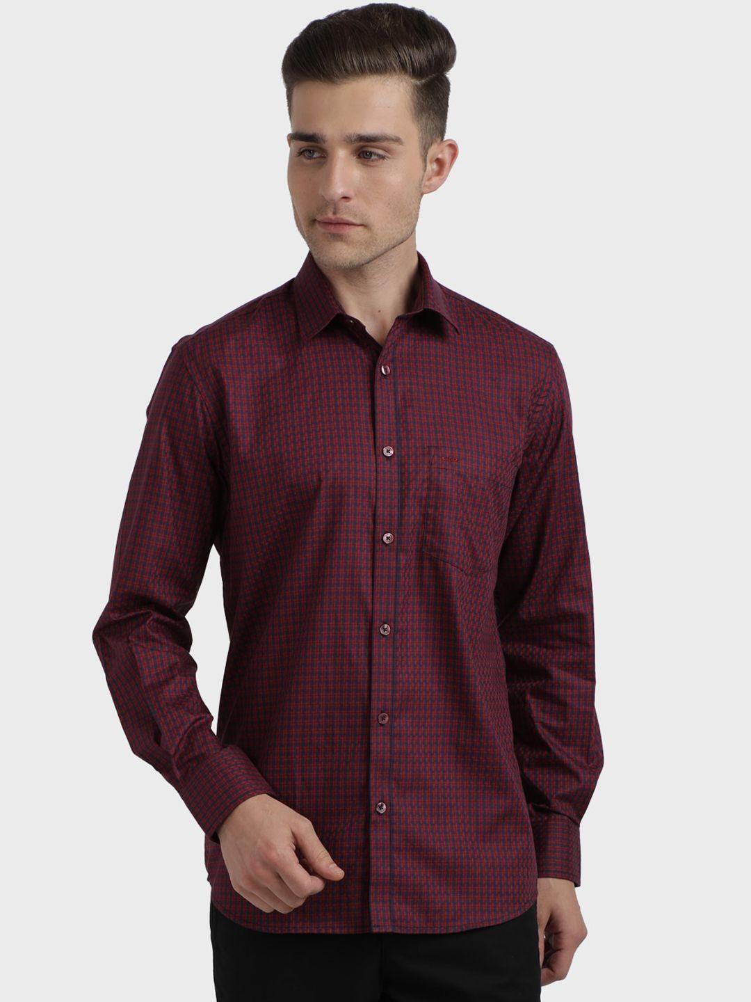 colorplus men red regular fit printed casual shirt