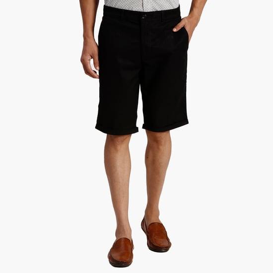 colorplus men solid regular fit casual shorts