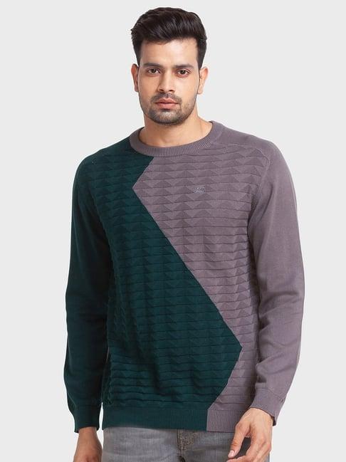 colorplus multi cotton tailored fit colour block sweaters