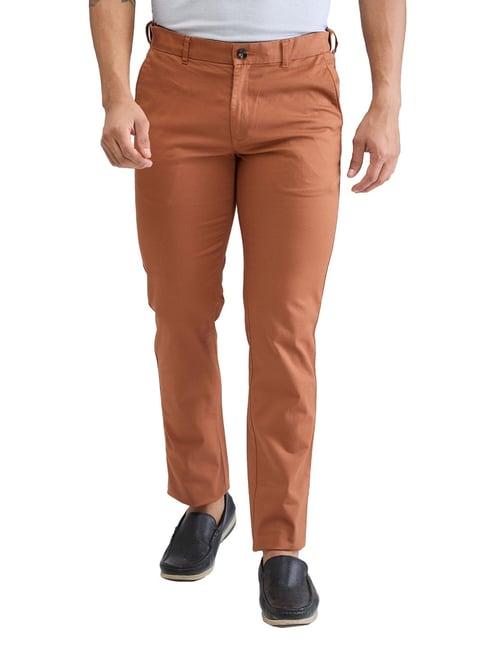 colorplus orange slim fit trousers