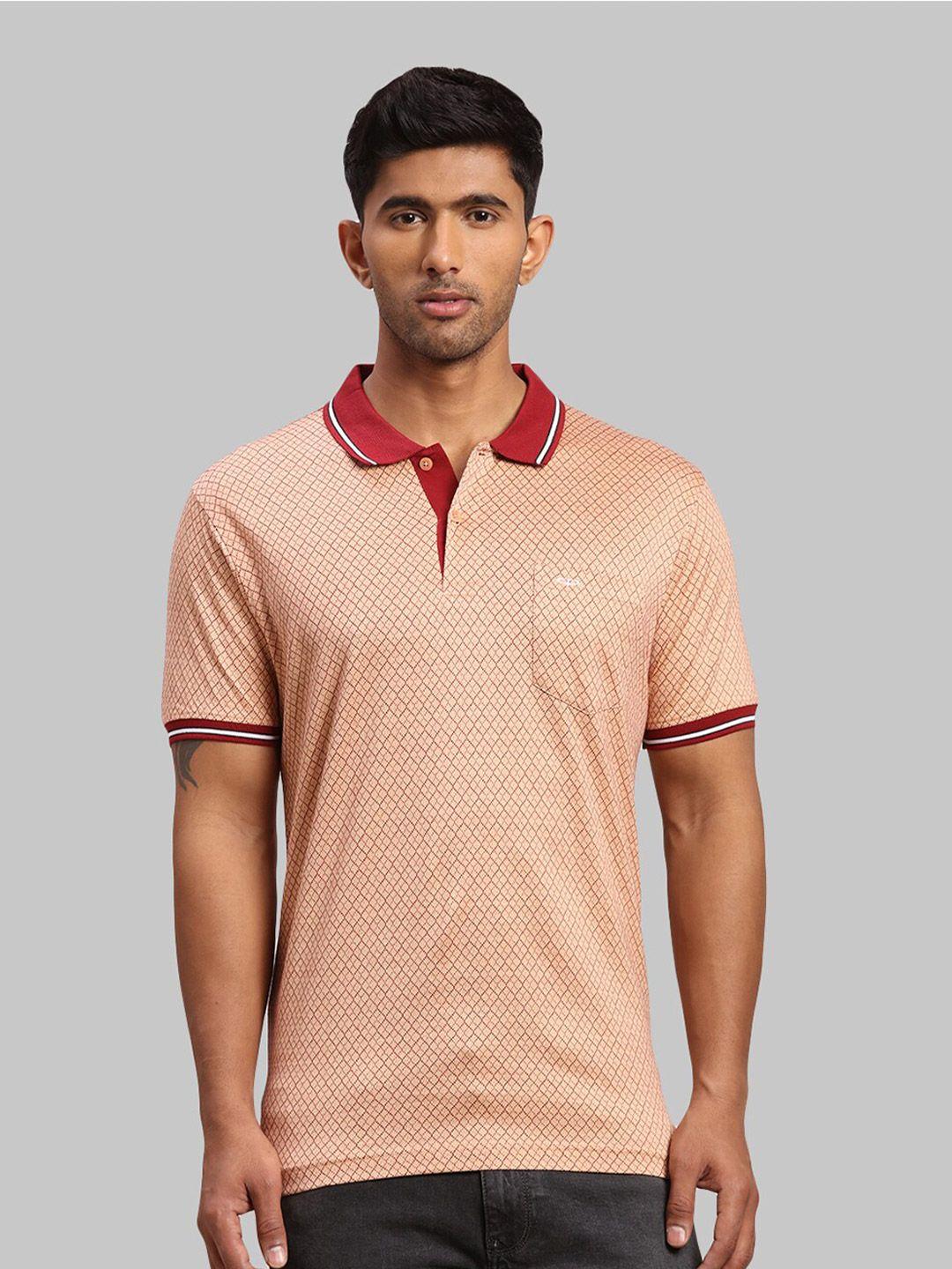 colorplus printed polo collar cotton t-shirt