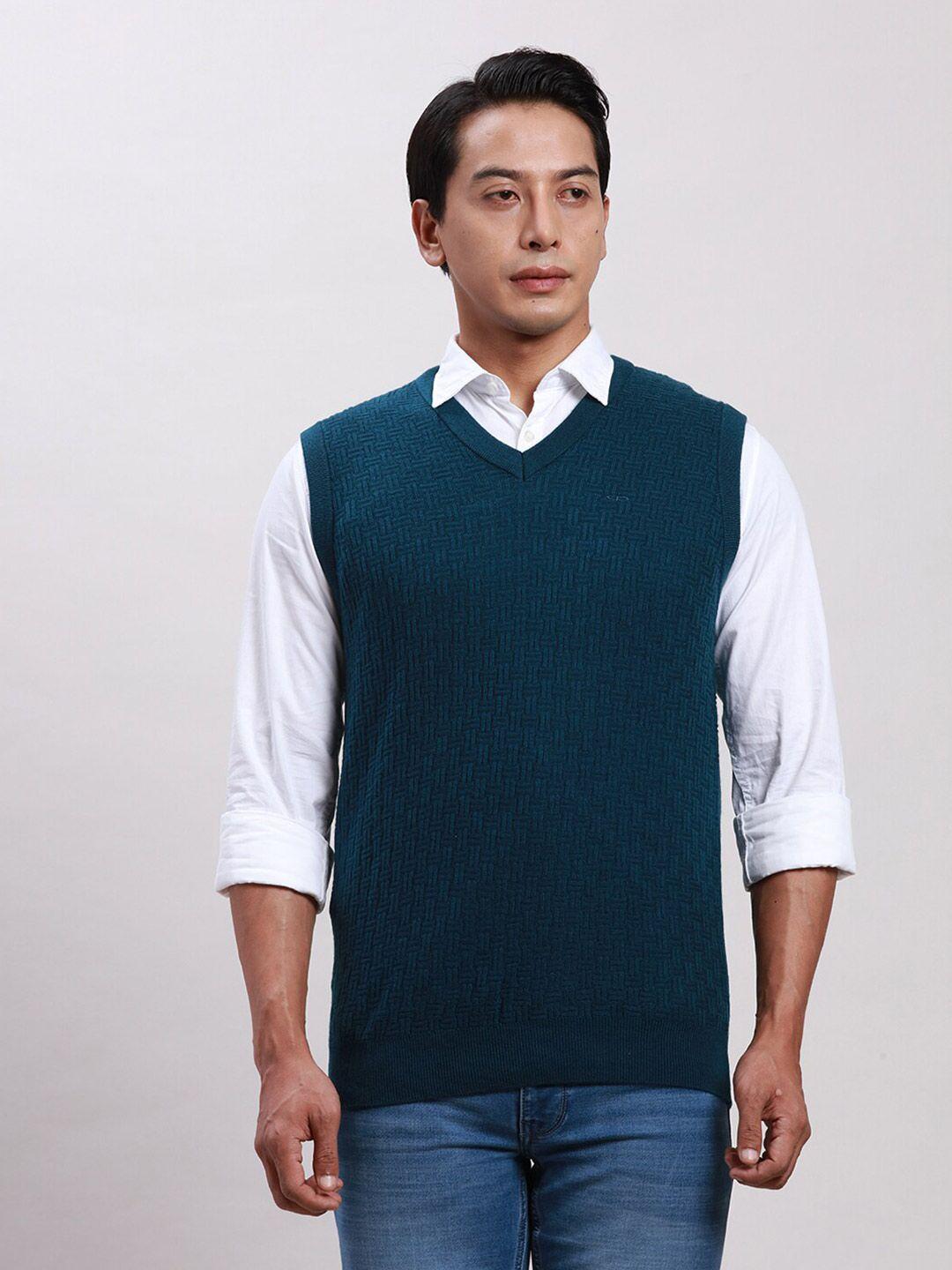 colorplus self design sleeveless sweater vest