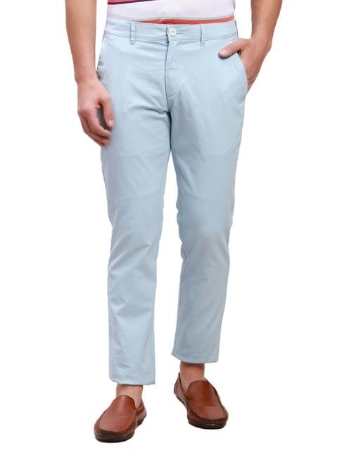 colorplus sky blue super slim fit trousers