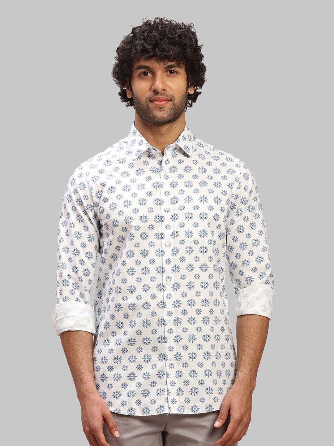 colorplus slim fit floral printed cotton shirt