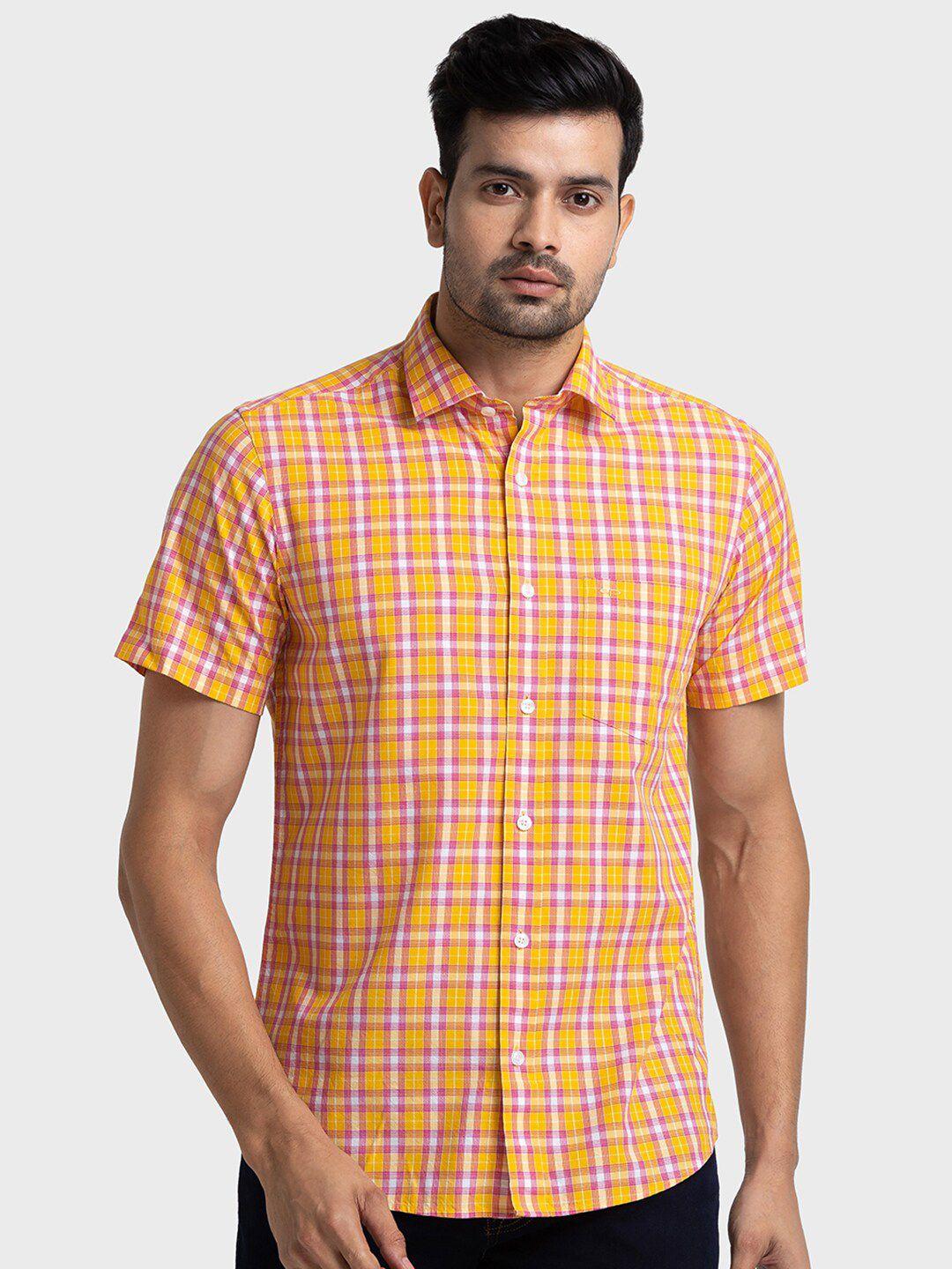 colorplus slim fit tartan checked opaque casual shirt