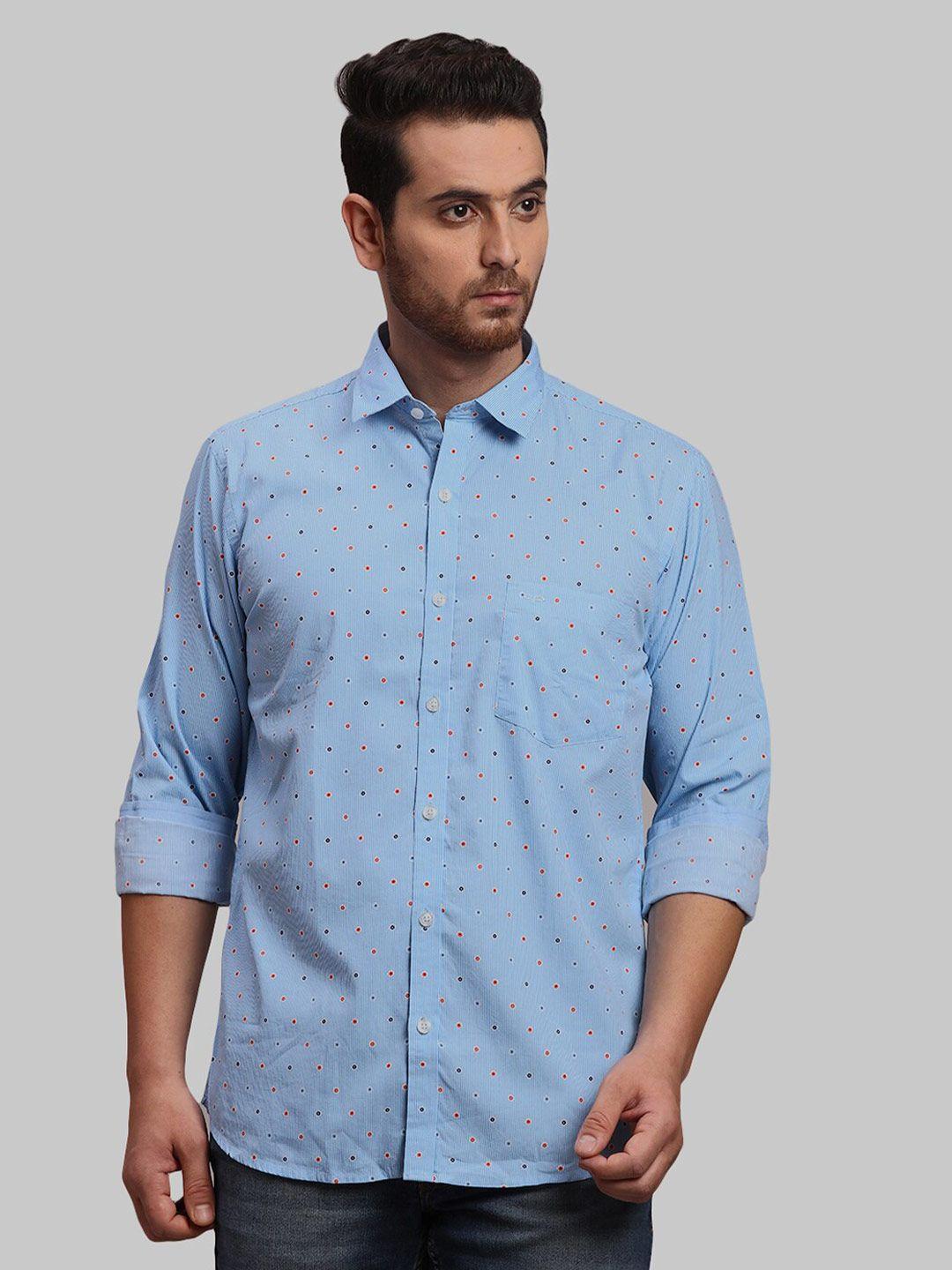 colorplus tailored fit micro disty printed cotton casual shirt