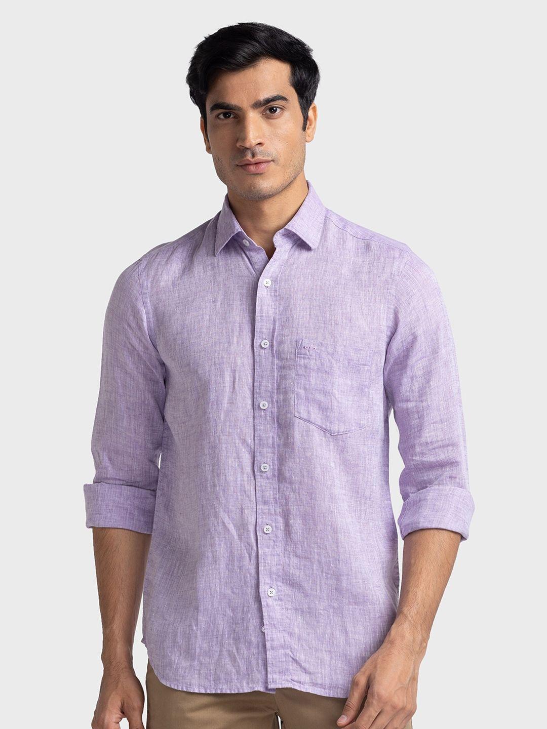 colorplus tailored fit pure linen casual shirt