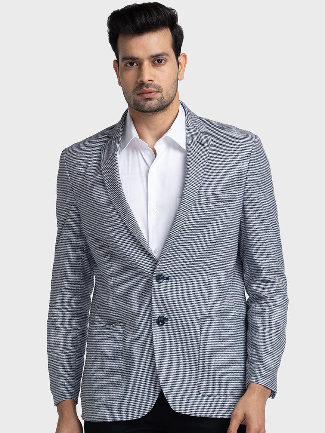 colorplus woven design twill single breasted blazer