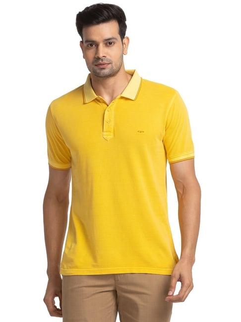 colorplus yellow tailored fit polo t-shirt