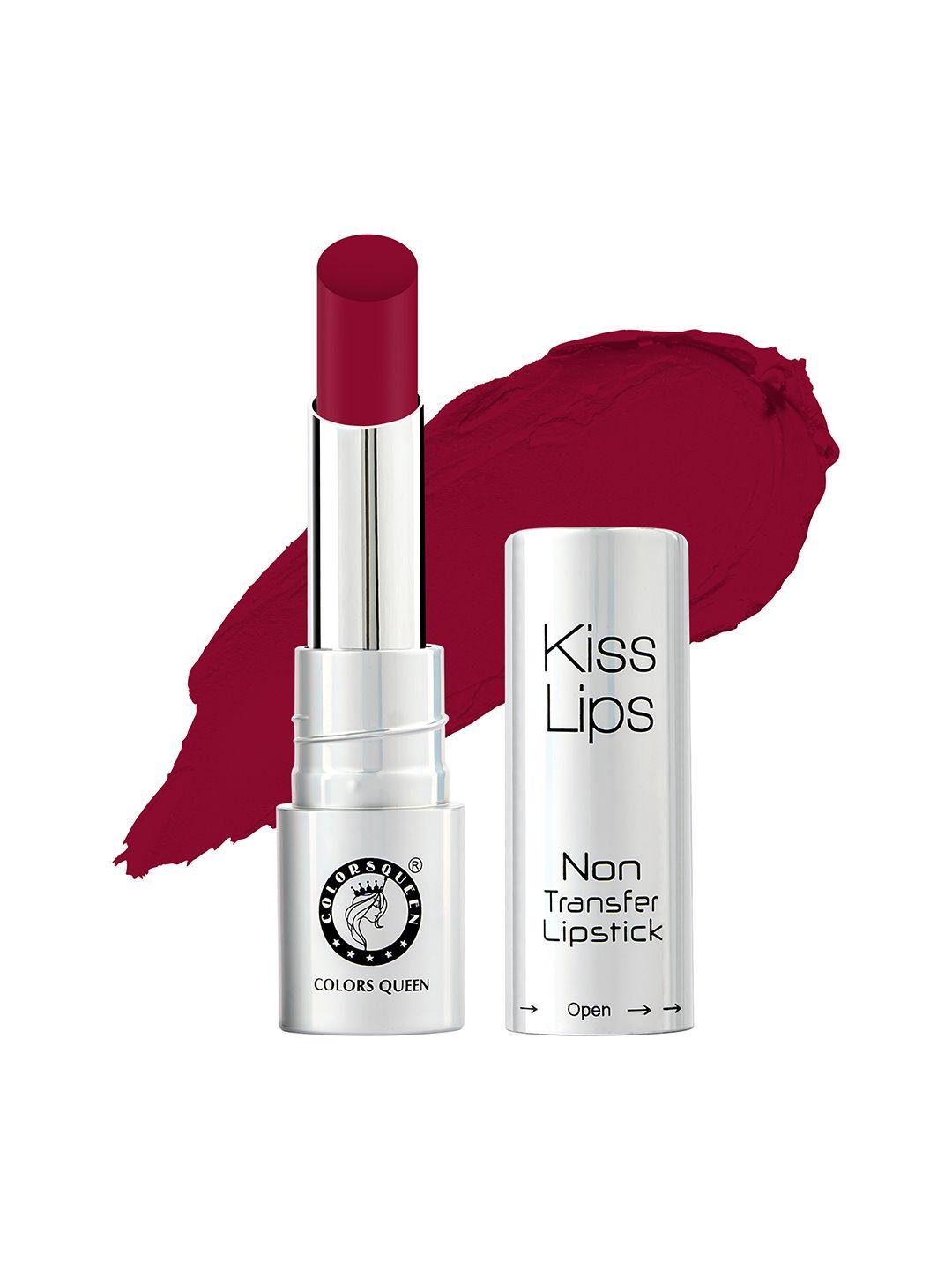 colors queen kiss lips non-transfer matte lipstick - hot maroon