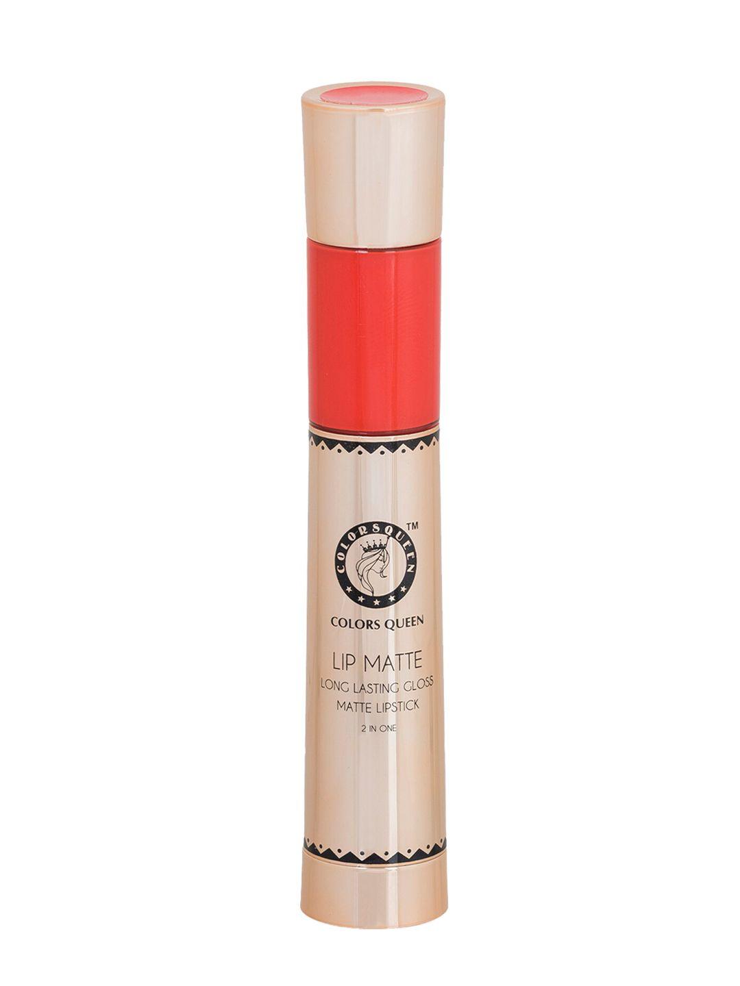 colors queen lip matte long lasting gloss 2 in 1 lipstick 8 g - orange
