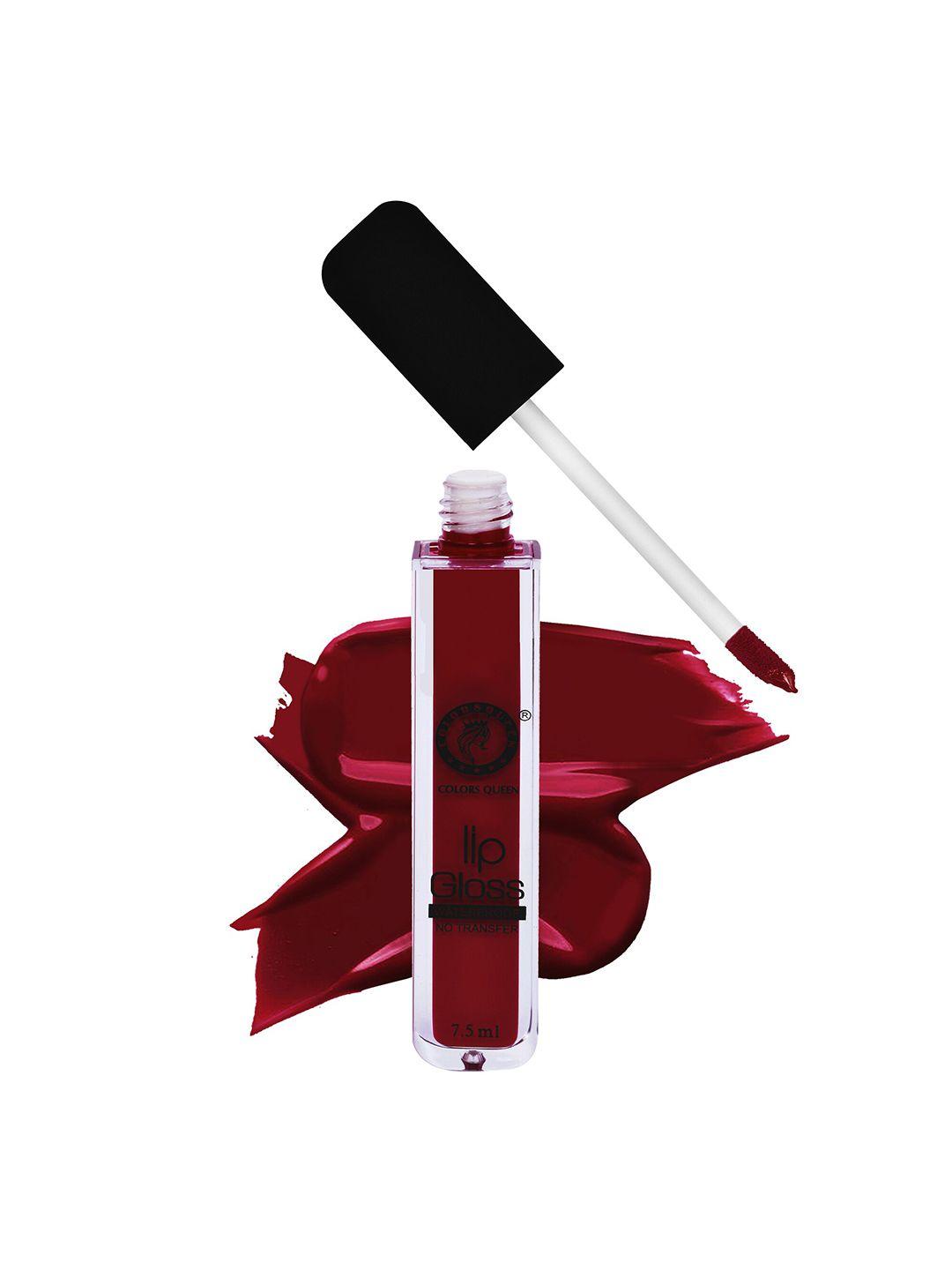 colors queen non transfer water proof lip gloss 7.5 ml - bridal maroon 23