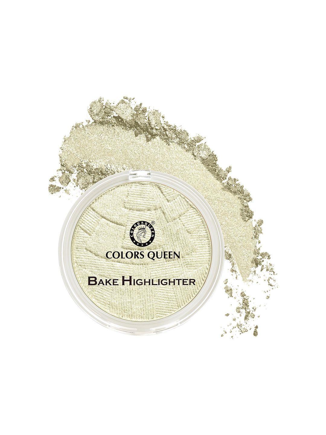 colors queen water proof shimmer baked highlighter 20g -silver stone 02