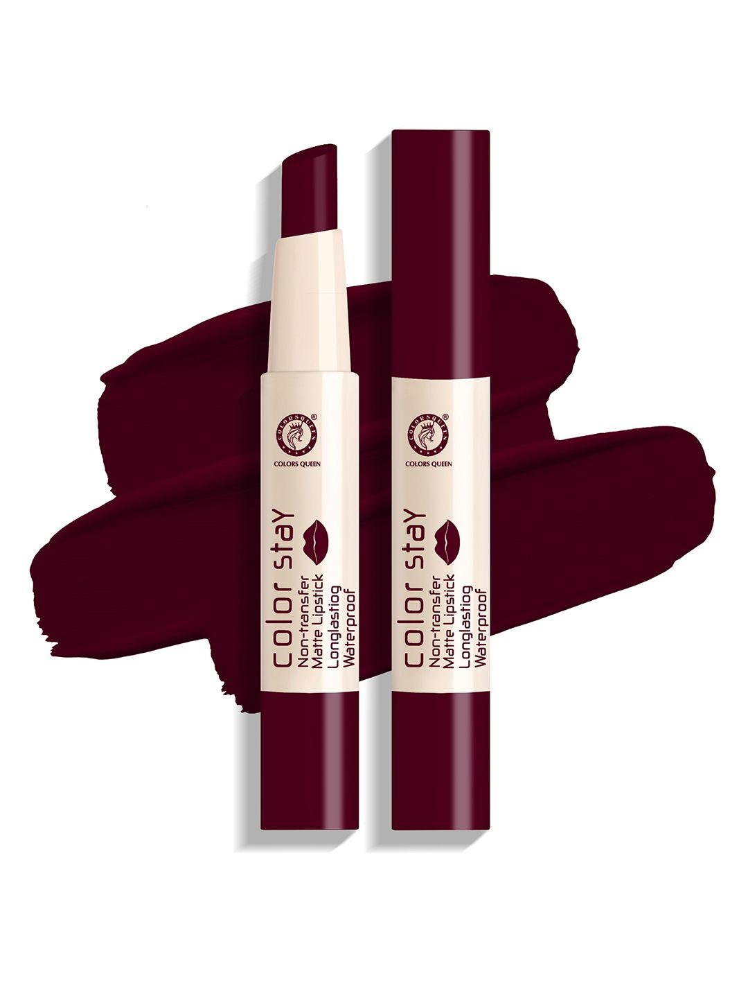 colors queen color stay non-transfer waterproof matte lipstick - wine 13