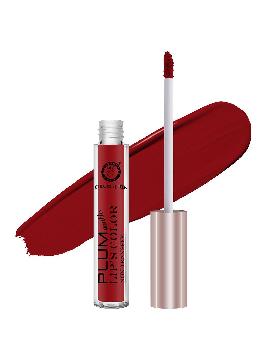 colors queen plum matte non-transfer waterproof liquid lipstick 7g - blood red 15
