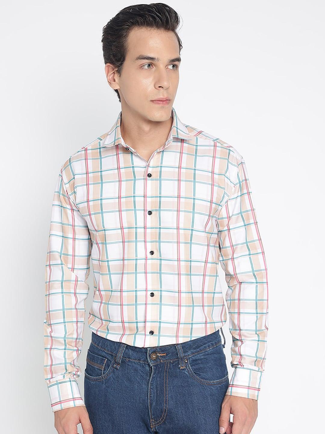 colorwings checked comfort slim fit casual shirt