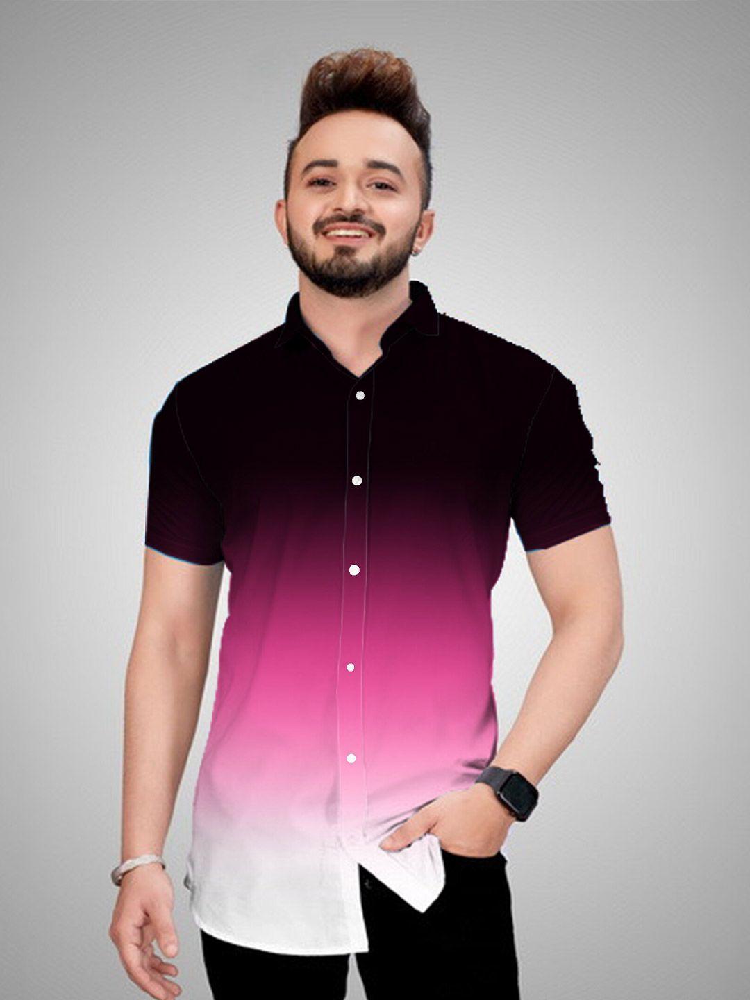 colorwings classic slim fit ombre casual shirt