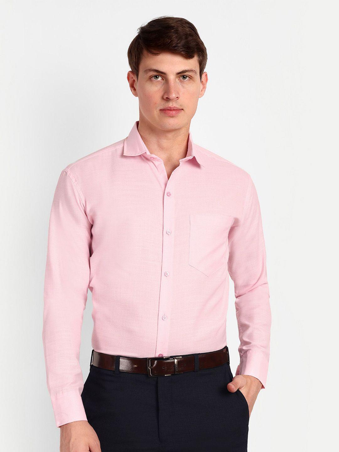 colorwings men pink comfort semi sheer formal shirt
