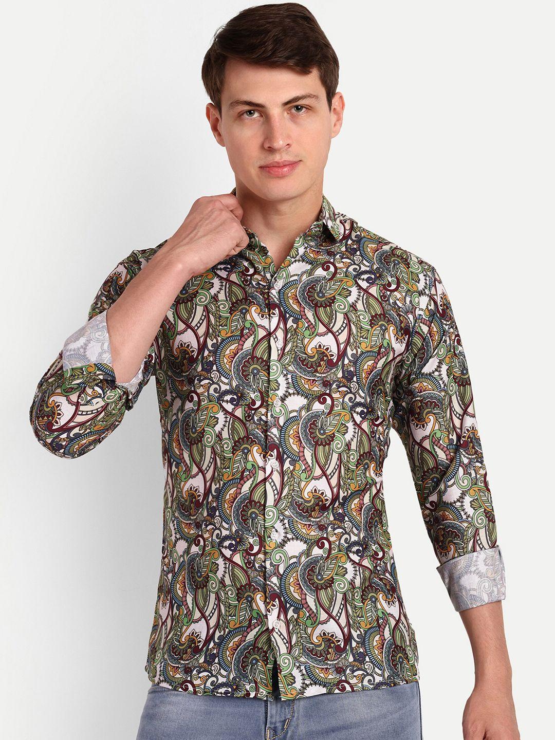colorwings slim fit ethnic motifs printed casual shirt