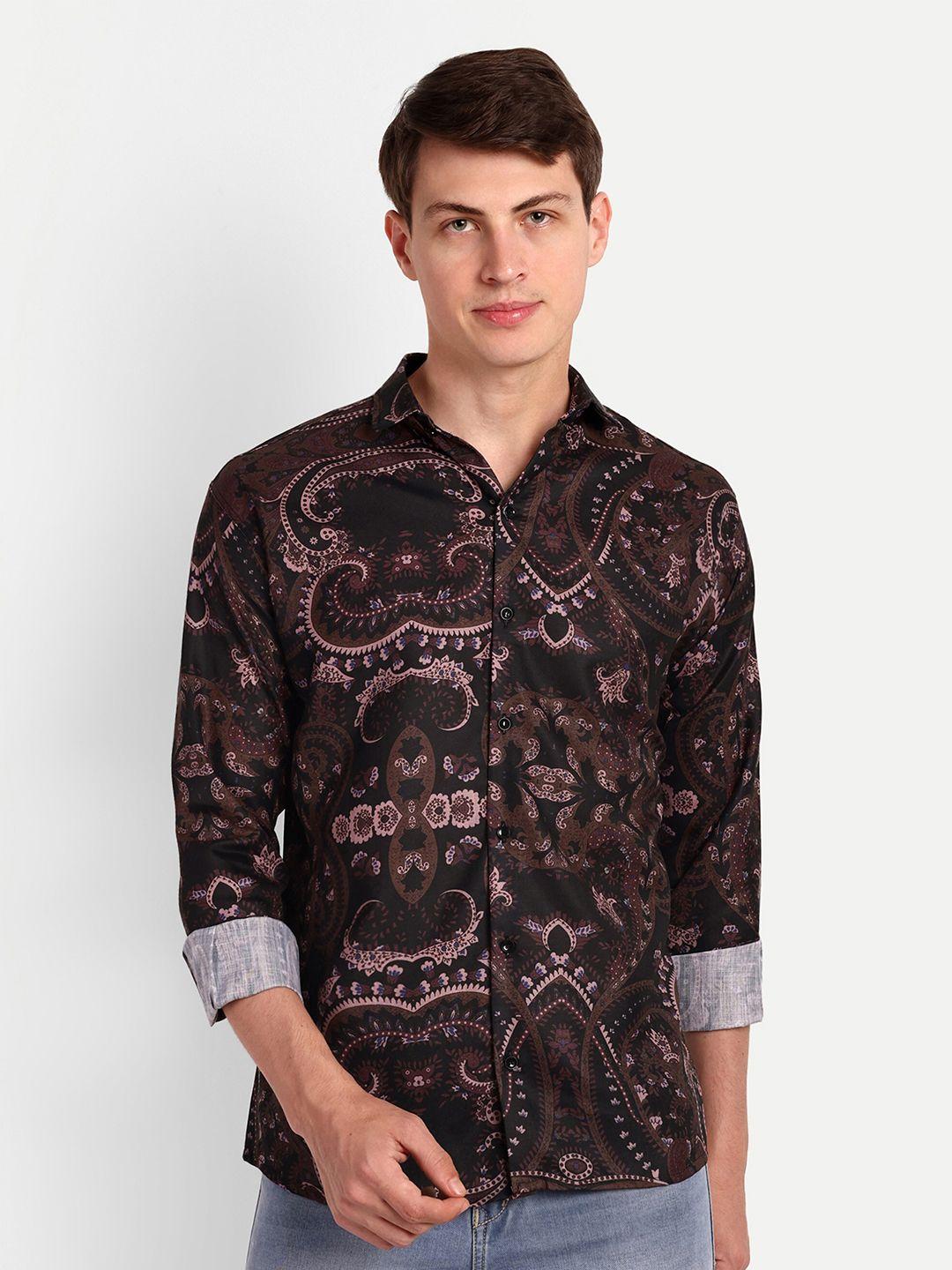 colorwings comfort slim fit ethnic motifs printed casual shirt