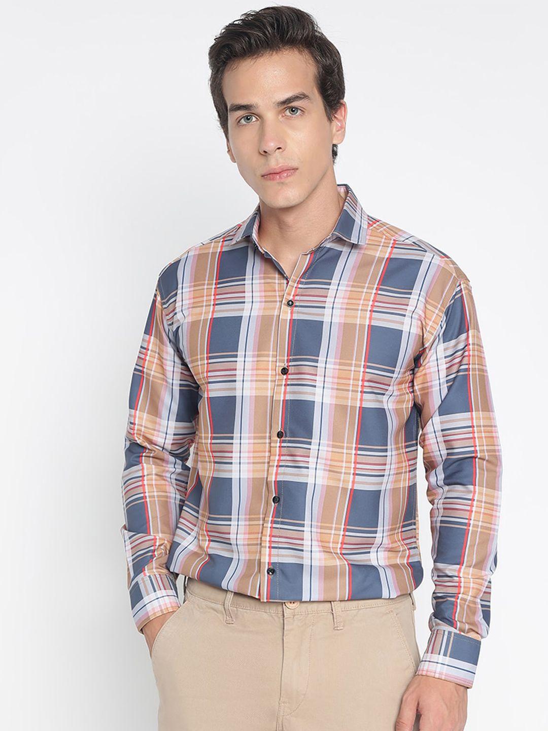 colorwings comfort slim fit tartan checked casual shirt