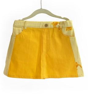colour block a-line skirt