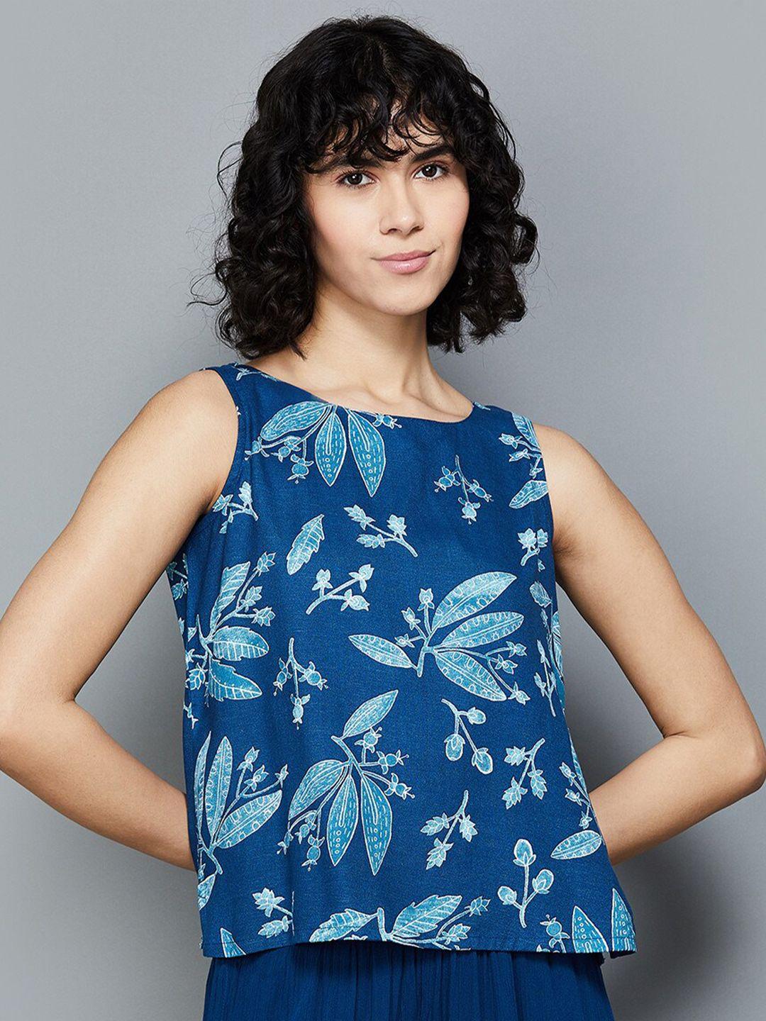 colour me by melange floral printed sleeveless top