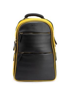 colour-block backpack with adjustable strap