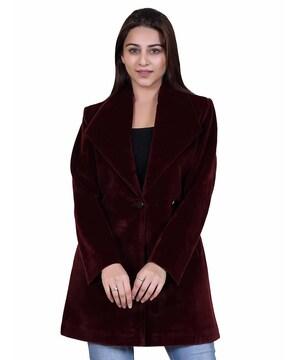 colour-block coat with insert pockets