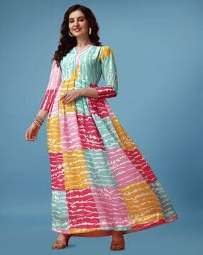 colour-block a-line dress
