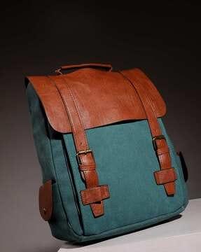 colour-block backpack with adjustable straps