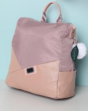 colour-block backpack with zip closure