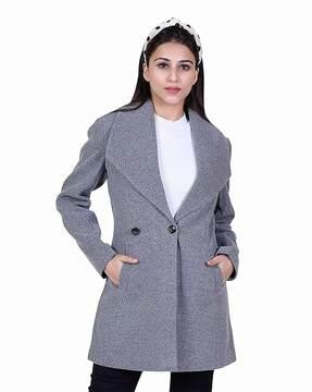 colour-block coat with insert pockets