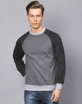 colour-block crew-neck sweatshirt