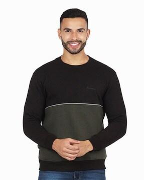 colour-block crew-neck sweatshirt