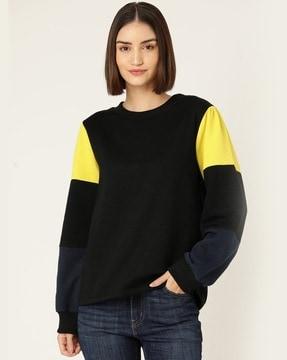 colour-block crew-neck sweatshirt