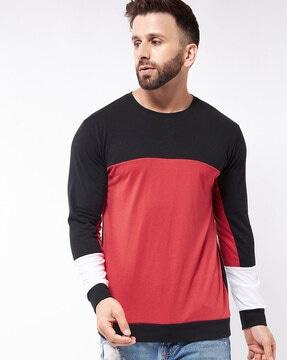 colour-block crew neck t-shirt