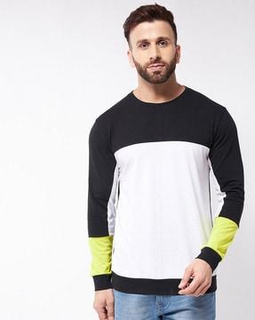 colour-block crew neck t-shirt