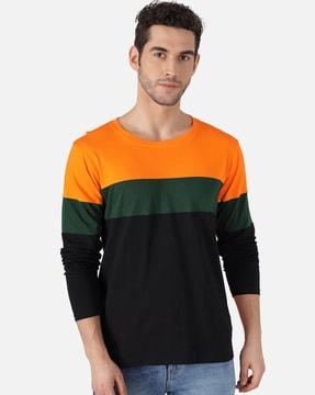 colour-block crew-neck t-sshirt