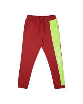 colour block drawstring waist joggers