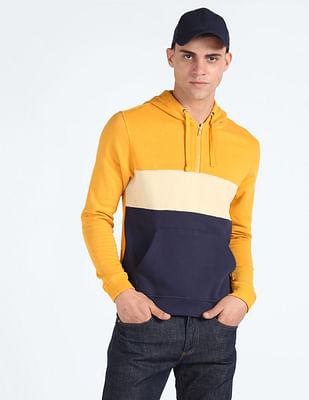 colour block hooded sweatshirt