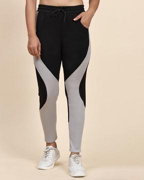 colour-block jeggings with drawstrings