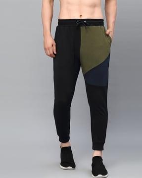 colour-block joggers with drawstring