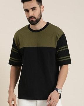 colour-block loose fit t-shirt